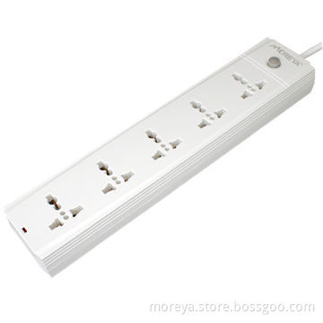 Power strip, universal standard, 5 socket outlets, ABS plastic, overload protectionNew